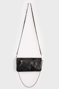 Bolso Piel Doble Cadena Negro