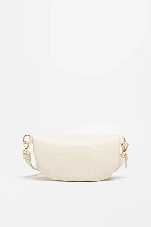 Bolsa de cinto de couro bege