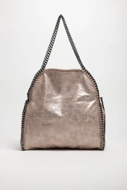 Borsa Shopper Con Catene Tan