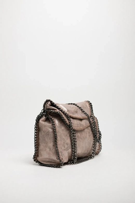 Borsa Shopper Con Catene Tan