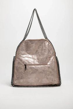 Borsa Shopper Con Catene Tan