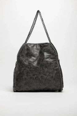 Borsa Shopper Con Catene Grigie