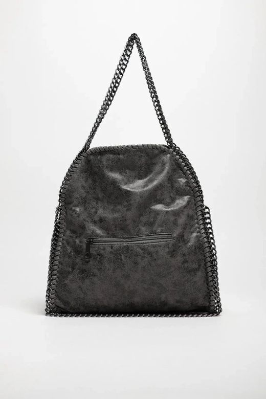 Borsa Shopper Con Catene Grigie