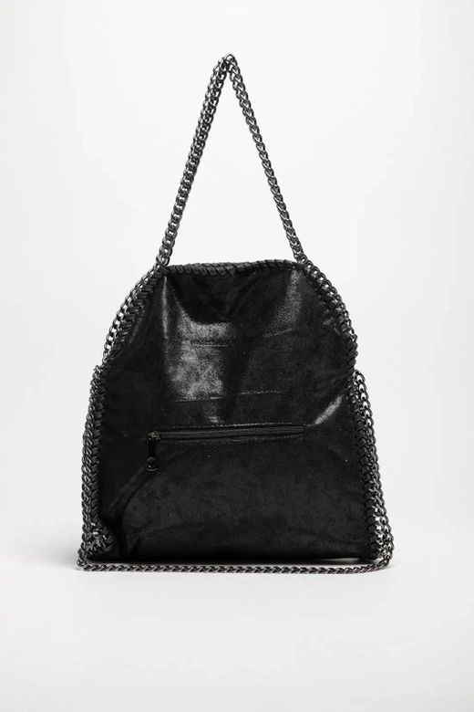Bolso Shopper Con Cadenas Negro — Zapatos Calzados Germans