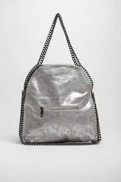 Sac Shopper Avec Chaînes En Argent