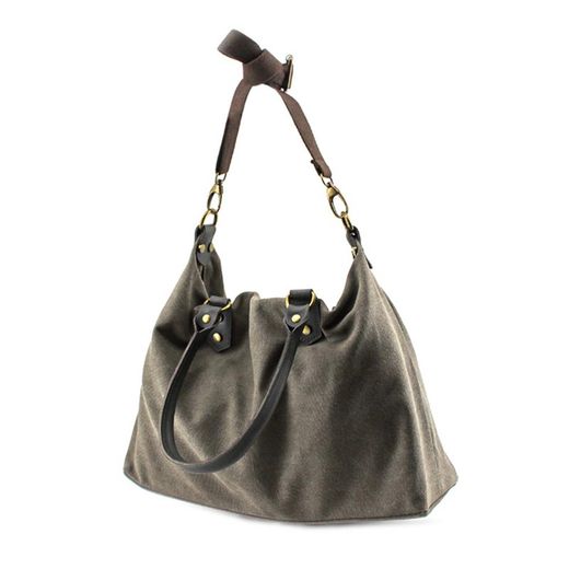 Bolso Tipo Saco De Lona Personalizable Café