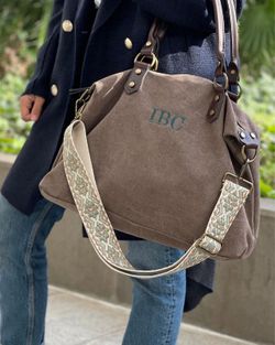 Bolso Tipo Saco De Lona Personalizable Café