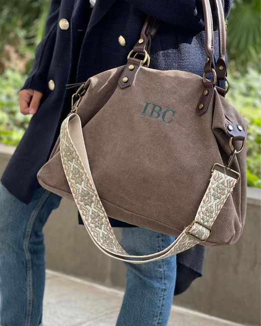 Bolso Tipo Saco De Lona Personalizable Café