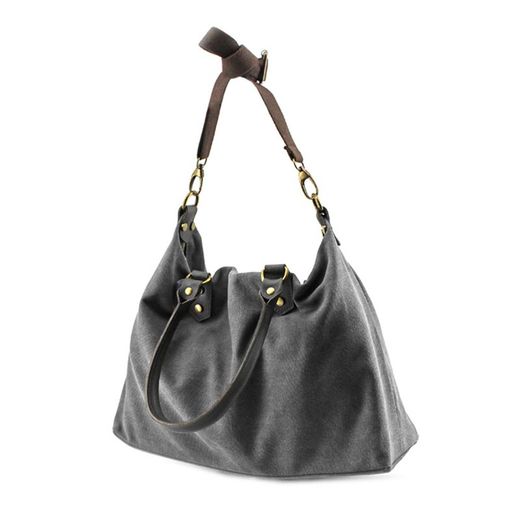 Bolso Tipo Saco De Lona Personalizable Gris