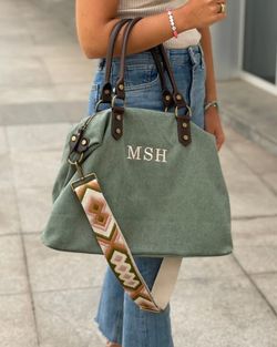 Bolso Tipo Saco De Lona Personalizable Verde Khaki