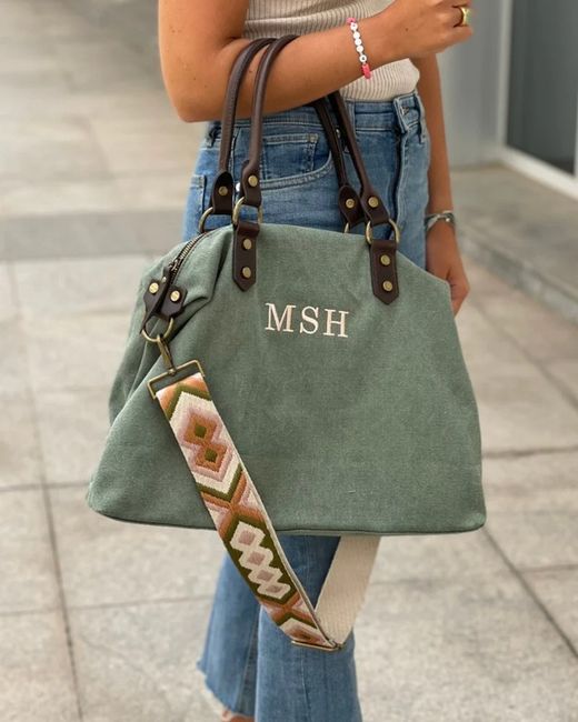Bolso Tipo Saco De Lona Personalizable Verde Khaki
