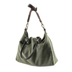 Bolso Tipo Saco De Lona Personalizable Verde Khaki