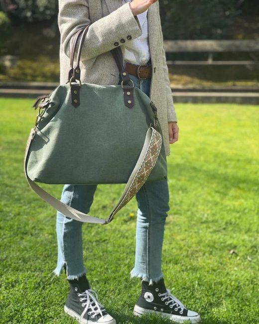 Bolso Tipo Saco De Lona Personalizable Verde Khaki