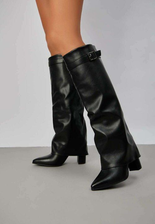 Bottes hautes de luxe pour femmes noires
