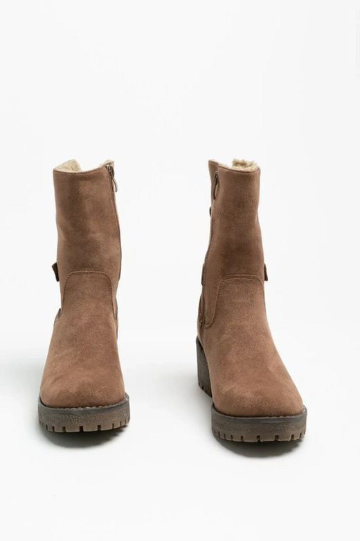 Bota Básica De Media Caña Khaki