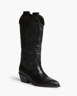 Bota Cowboy Alta Acolchada con Bordado Negro marca Corina REF. M6750