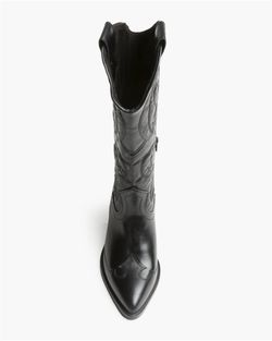 Bota Cowboy Alta Acolchada con Bordado Negro marca Corina REF. M6750