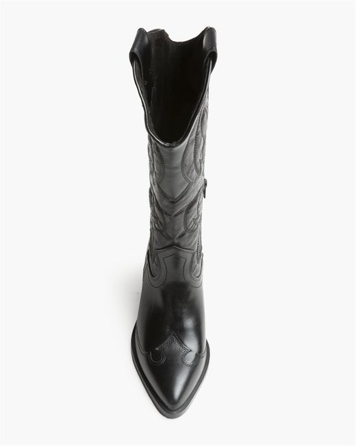 Bota Cowboy Alta Acolchada con Bordado Negro marca Corina REF. M6750