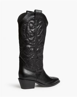Bota Cowboy Alta Acolchada con Bordado Negro marca Corina REF. M6750