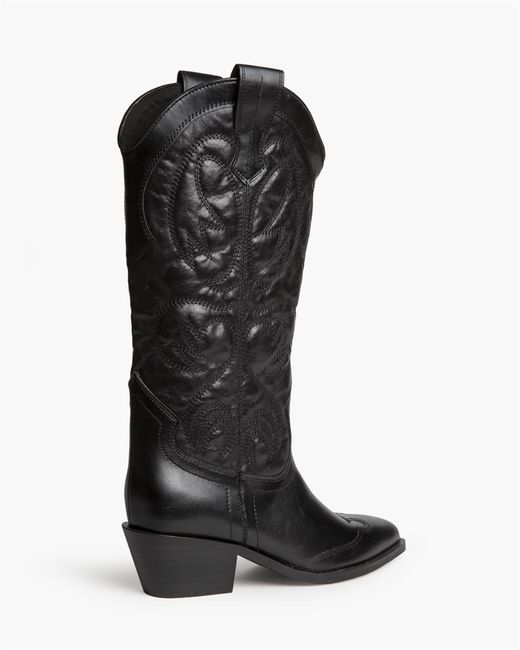 Bota Cowboy Alta Acolchada con Bordado Negro marca Corina REF. M6750