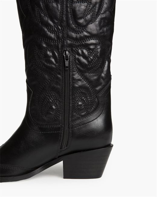 Bota Cowboy Alta Acolchada con Bordado Negro marca Corina REF. M6750