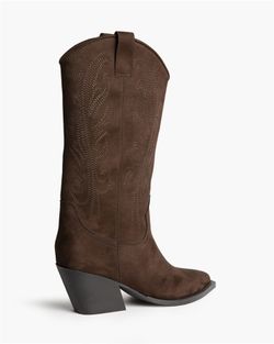 Bota Cowboy Alta con Bordado Café marca Corina REF. M6761
