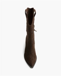 Bota Cowboy Alta con Bordado Café marca Corina REF. M6761
