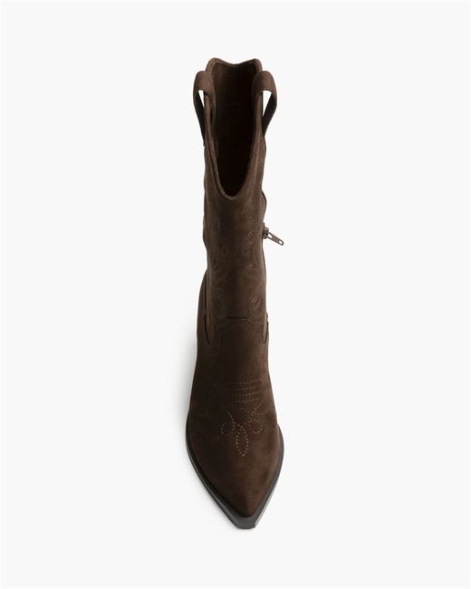 Bota Cowboy Alta con Bordado Café marca Corina REF. M6761