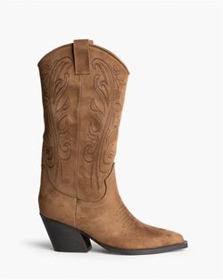 Bota Cowboy Alta con Bordado Camel marca Corina REF. M6761