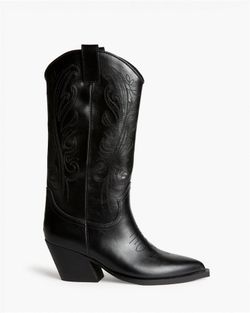 Bota Cowboy Alta con Bordado Negro marca Corina REF. M6761