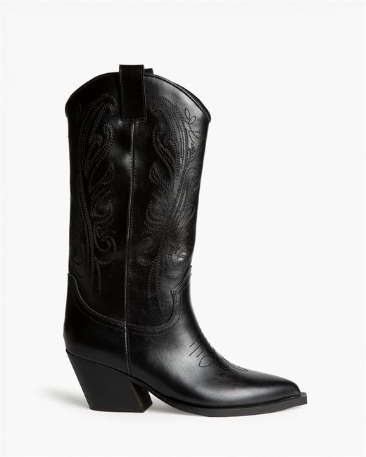 Bota Cowboy Alta con Bordado Negro marca Corina REF. M6761