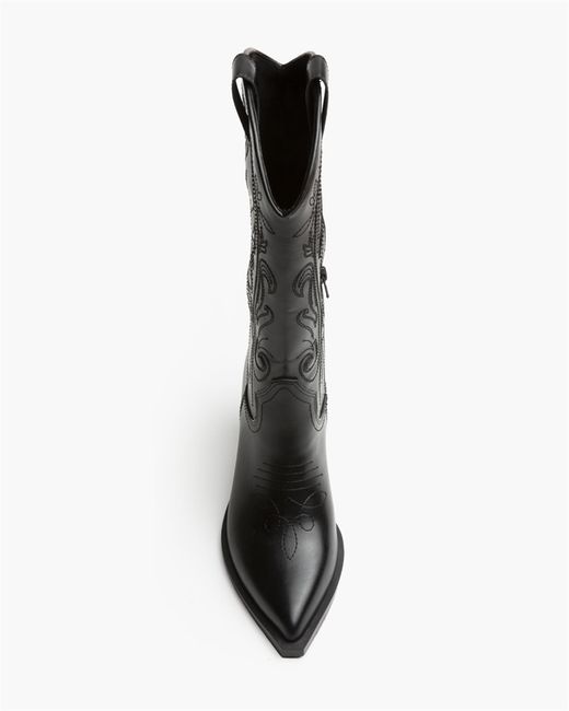 Bota Cowboy Alta con Bordado Negro marca Corina REF. M6761