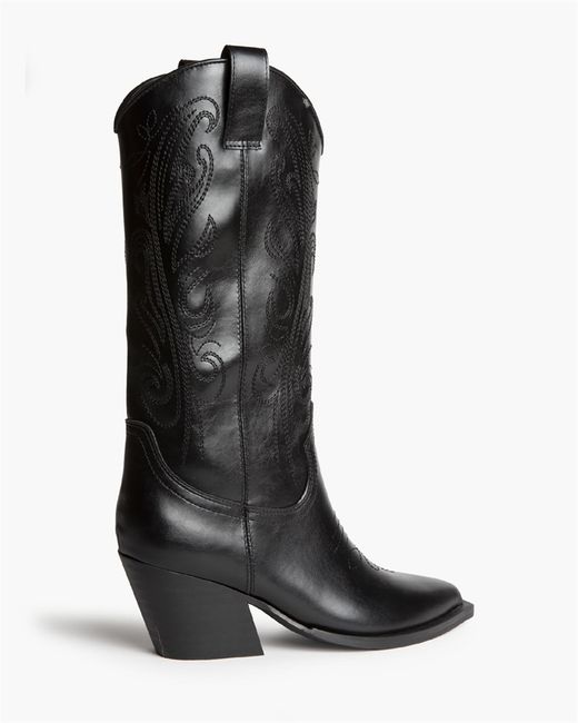 Bota Cowboy Alta con Bordado Negro marca Corina REF. M6761