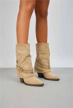 Bottes de cowboy cloutées kaki