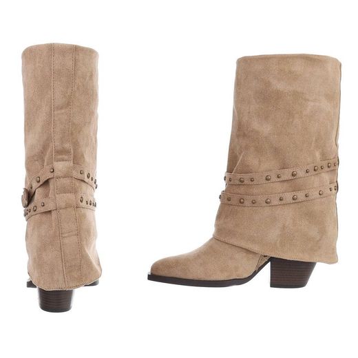 Bottes de cowboy cloutées kaki