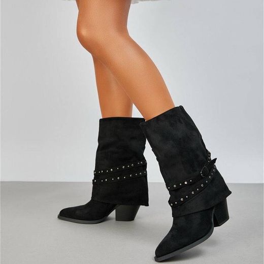 Stivale da cowboy color nero con borchie