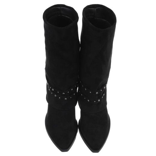 Stivale da cowboy color nero con borchie