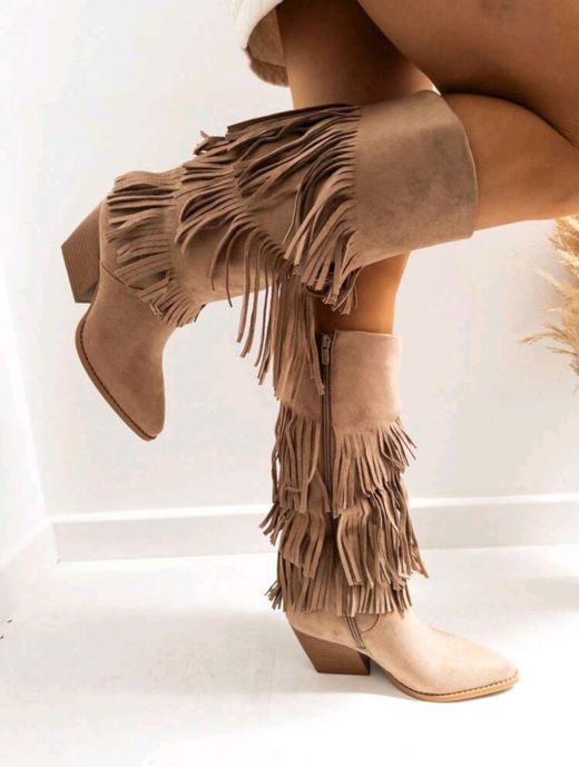 Bota de cowboy com franjas