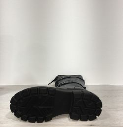 Bottes hautes noires à lacets avec poche pour femme