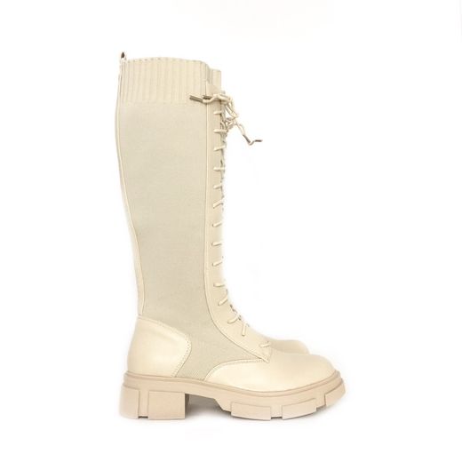 Botas Altas Elásticas Rollers Beige