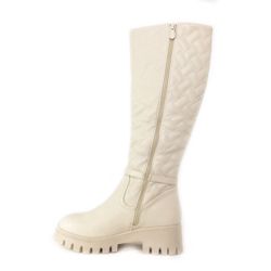 Botas Altas Mujer Acolchadas Beige