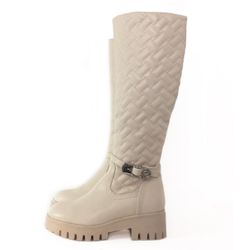 Botas Altas Mujer Acolchadas Beige