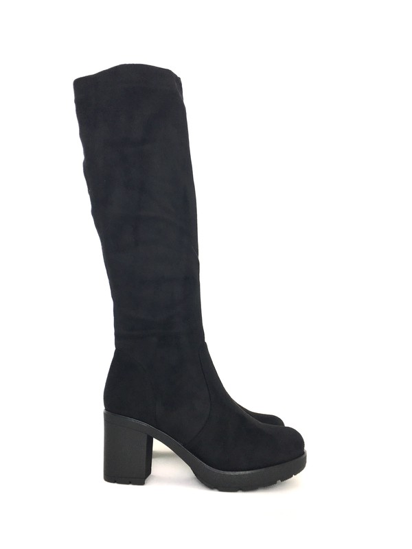Nueve su Suavemente Botas Altas Mujer Con Tacón Negro — Zapatos Calzados Germans