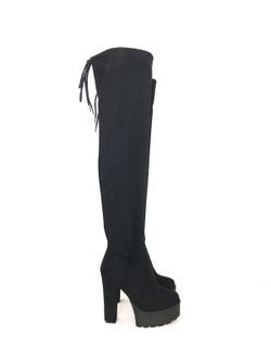 Botas Altas Mujer Por Encima De La Rodilla Con Tacón Negro
