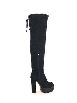 Botas Altas Mujer Por Encima De La Rodilla Con Tacón Negro