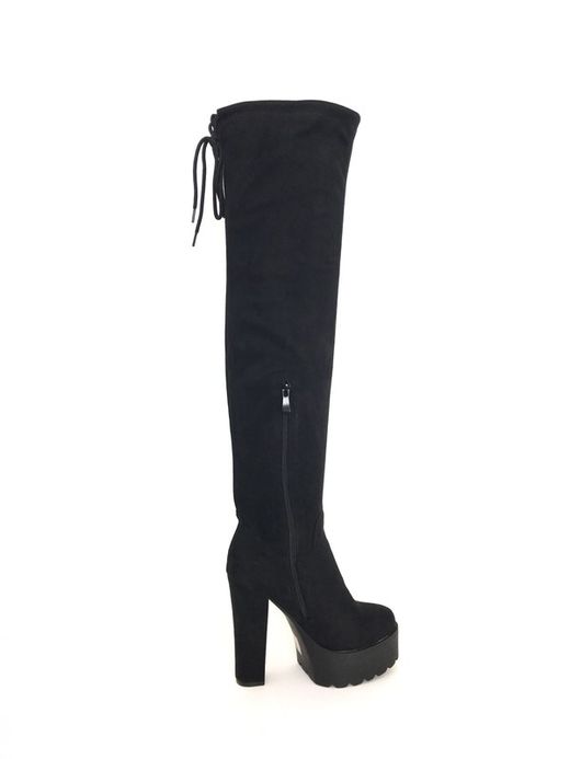 Botas Altas Mujer Por Encima De La Rodilla Con Tacón Negro