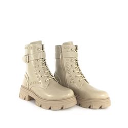 Botas Militares Con Tachuelas Beige