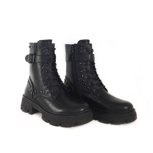 Botas Militares Con Tachuelas Negro