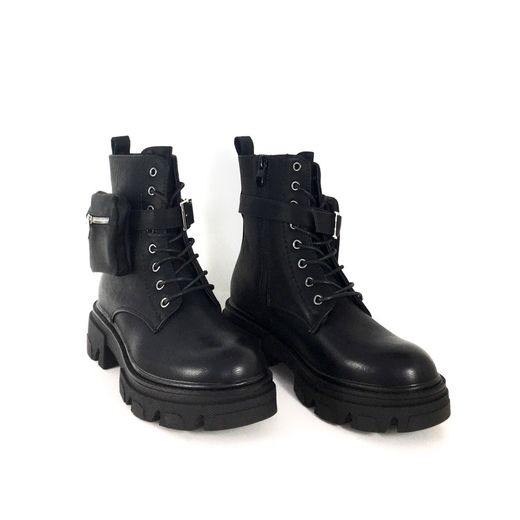 Botas Mujer Con Cordones y Bolsillo