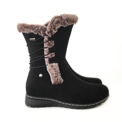 Botas Skinny Forradas Con Pelo Negro